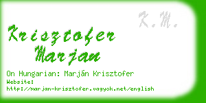 krisztofer marjan business card